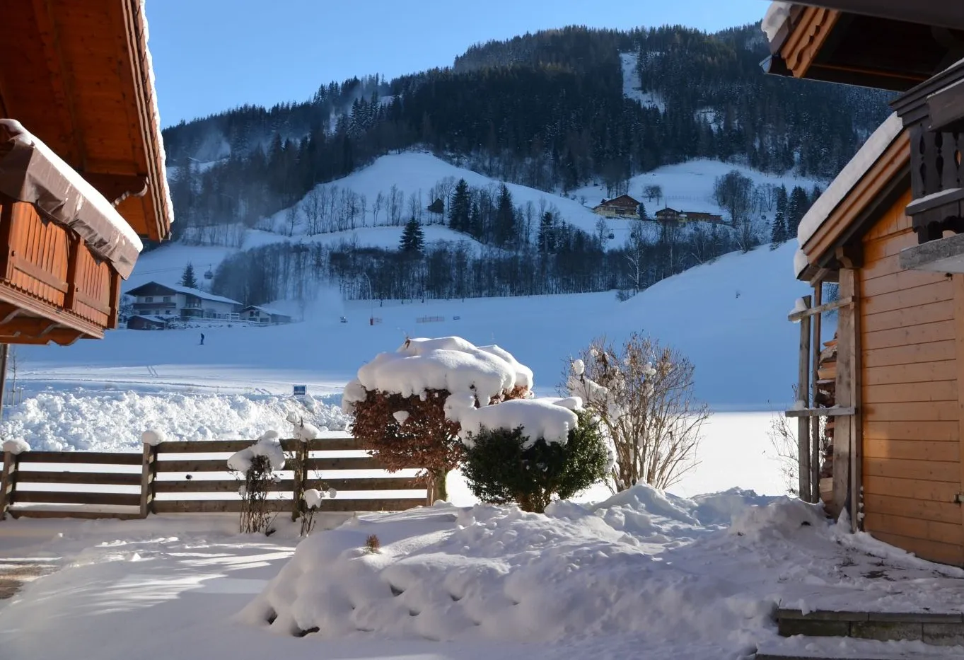 Pistenblick vom Ferienhaus